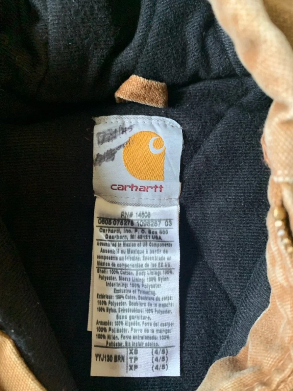 Carhartt Kids Tan Hooded Puffer Jacket